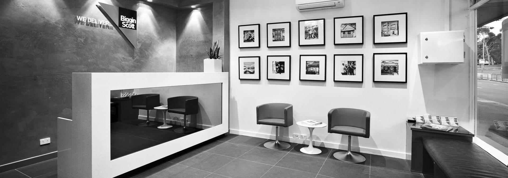 The reception room of a Biggin & Scott office