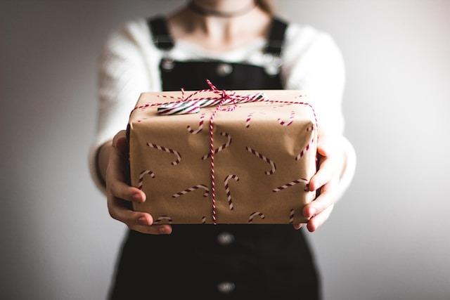 A wrapped Christmas present